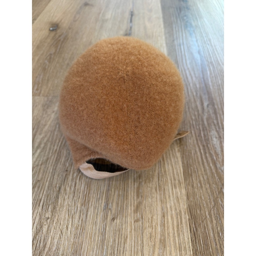 Wyeth Wool‎ Blend Fuzzy Baseball Cap Womens OS Camel Brown Adjustable Excellent - Picture 3 of 5